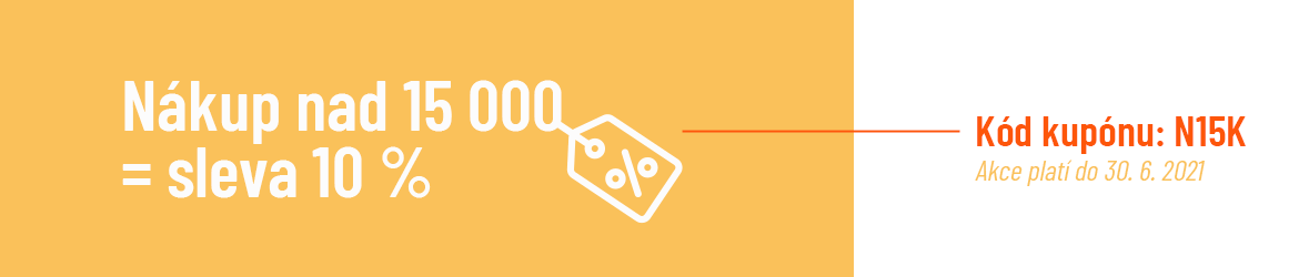 10 % sleva při nákupu nad 15000 Kč