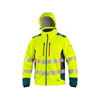 Bunda CXS BEDFORD, výstražná, pánská, softshell, žluto-petrolová
