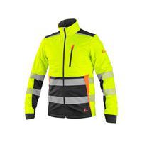 Bunda CXS BENSON, výstražná, softshell, pánská, žluto-černá, vel. 4XL