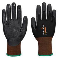 Rukavice GP Grip 15 z nitrilové mikropěny s protiskluzovými tečkami, černá