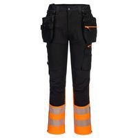 DX4 Hi-Vis kalhoty Craft 1. třídy s odnímatelným pouzdrem, černá/oranžová