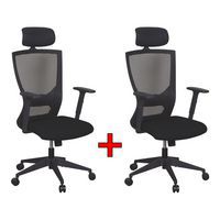 Kancelářská židle Jenny 1+1, síť, černá