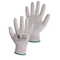 Polyesterové rukavice CXS polomáčené v polyuretanu, bílé