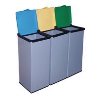 Sada 3 ks odpadkových košů Monti na tříděný odpad, objem 3 x 85 l, kombinace barev