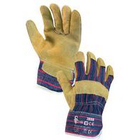 Kožené rukavice CXS, žluté/modré