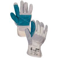 Kožené rukavice CXS se zvýšenou odolností, bílé/zelené