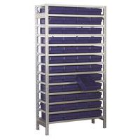 Regál s 48 zásuvnými boxy, hloubka 40 cm