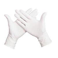 Jednorázové latexové rukavice Manutan Expert, bílé