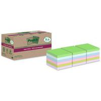 Bločky samolepicí Super Sticky Post-it® recyklované, různé barvy, 76×76 mm, 18 bloků