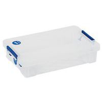 Plastové úložné boxy s víkem na klip Manutan Expert, průhledné