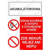 Zákazové tabulky - Akumulátorovna zákaz kouření