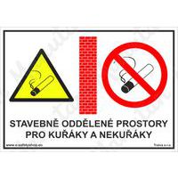 Informační tabulky - Stavebně oddělené prostory pro kuřáky a nekuřáky