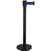 Zahrazovací sloupky s pásem Manutan Expert Black, základna s kolečky, 5 m