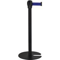 Zahrazovací sloupky s pásem Manutan Expert Black One, stohovatelná základna, 5 m