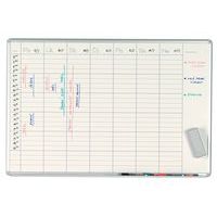 Bílá magnetická plánovací tabule ekoTAB 100 x 70 cm, týden