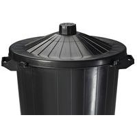 Plastová popelnice Manutan Black, objem 80 l