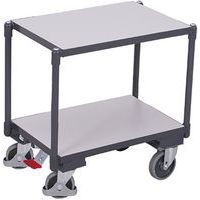 Policový vozík Euro systém dolly ESD, 2 police, 67,5 x 41,5 x 66,5 cm, šedý