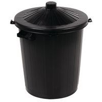 Plastová popelnice Manutan Expert Black, objem 80 l