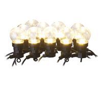 LED světelný řetěz - 10x párty žárovky čiré, 5 m, venkovní i vnitřní, teplá bílá