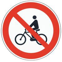Zákazové značení Manutan Expert - Zákaz jízdy na kole, hliník, 200 mm