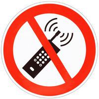 Zákazové značení Manutan Expert - Zákaz používání mobilních telefonů, samolepicí