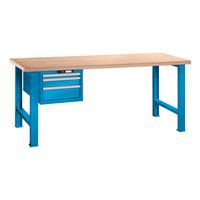 Dílenské pracovní stoly LISTA, 1500x700x840mm, 3, 4 nebo 5 zásuvek, nosnost 600 nebo 1500kg