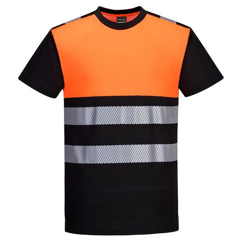 Tričko PW3 Hi-Vis Třída 1, černá/oranžová