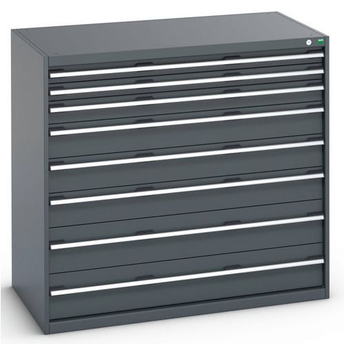 Dílenské zásuvkové skříně Bott Cubio 200, 120 x 130 x 65-75 cm, 8 zásuvek