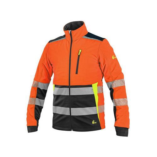 Bunda CXS BENSON, výstražná, softshell, pánská, oranžovo - černá