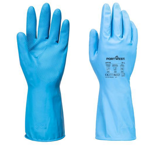Lehká latexová rukavice FD Chemical B (Pk12), modrá