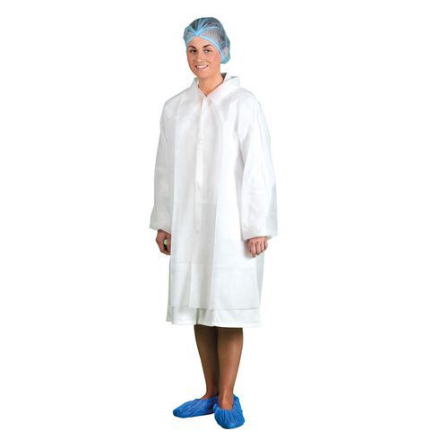 Jednorázový návštěvnický plášť PP (Pk200), bílá