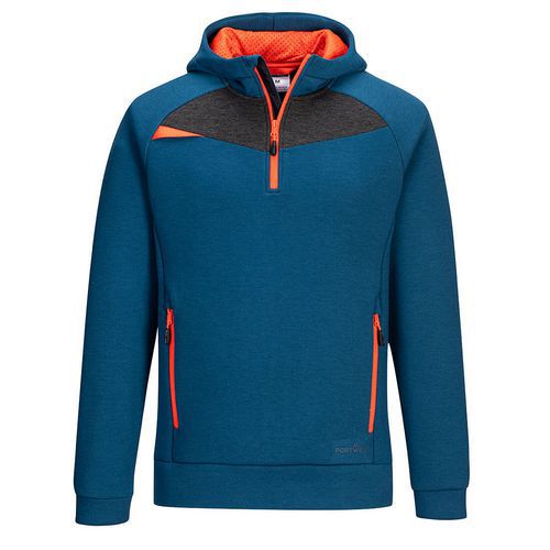 DX4 mikina s kapucí krátký zip, modrá