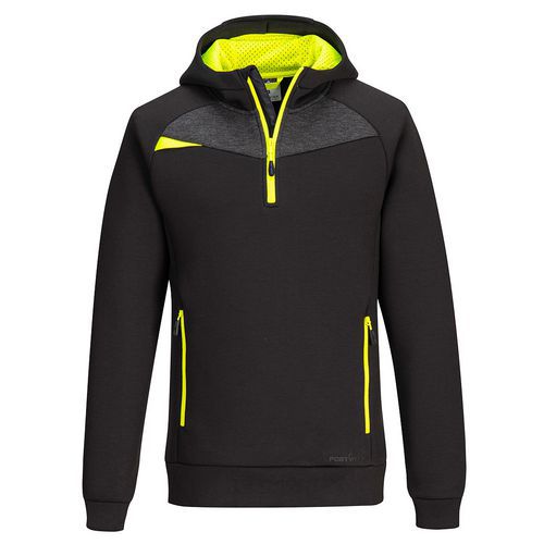 DX4 mikina s kapucí krátký zip, černá