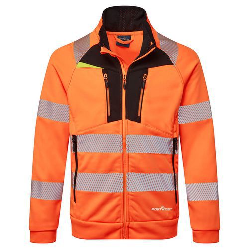DX4 Hi-Vis mikina s výstřihem na zip, černá/oranžová
