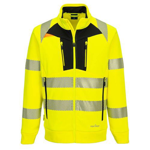 DX4 Hi-Vis mikina s výstřihem na zip, černá/žlutá