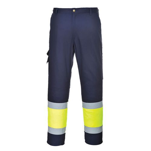 Hi-Vis lehké dvoubarevné Combat kalhoty, modrá/žlutá