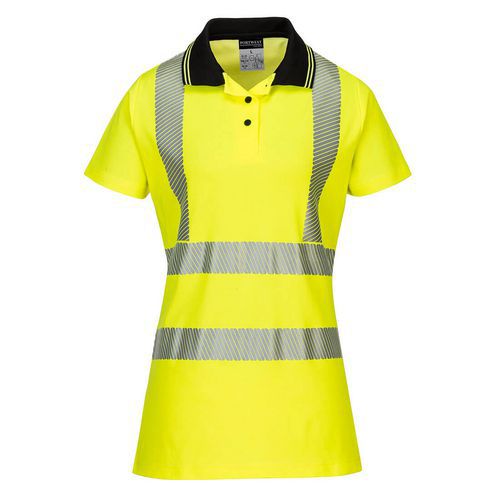 Hi-Vis dámská bavlněná polokošile Comfort Pro S/S, černá/žlutá