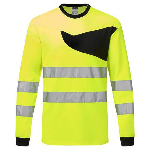 PW2 triko Hi-Vis L/S, černá/žlutá