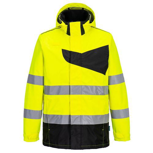 PW2 bunda do deště Hi-Vis, černá/žlutá