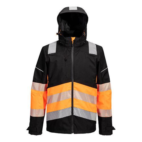 PW3 Extreme Rain bunda s vysokou viditelností třídy 1, černá/oranžová