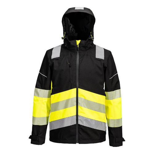 PW3 Extreme Rain bunda s vysokou viditelností třídy 1, černá/žlutá