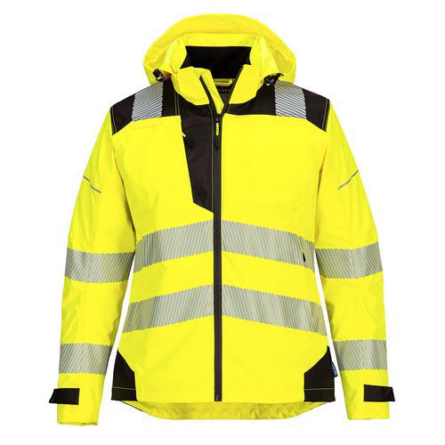 Dámská bunda do deště PW3 Hi-Vis, černá/žlutá