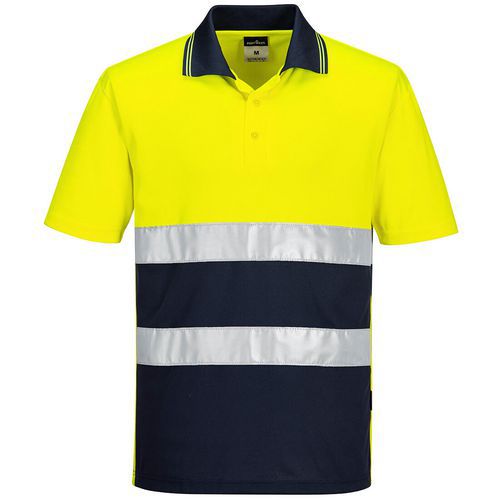 Hi-Vis lehká kontrastní polokošile S/S, modrá/žlutá