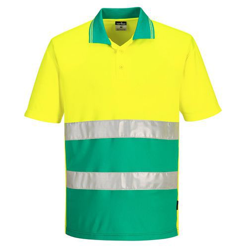 Hi-Vis lehká kontrastní polokošile S/S, zelená/žlutá
