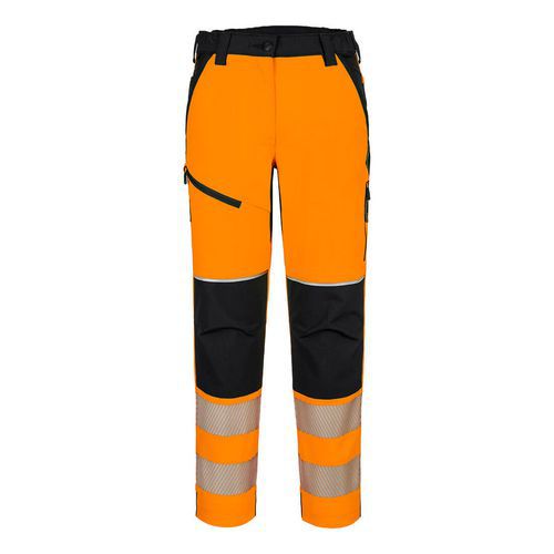 Dámské strečové kalhoty PW3 Hi-Vis, černá/oranžová