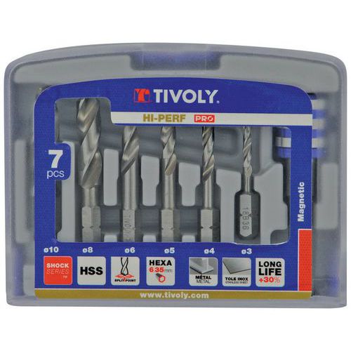 Sada vrtáků Tivoly HSS Shock, 7 ks Sada vrtáků Tivoly HSS Shock, 7 ks