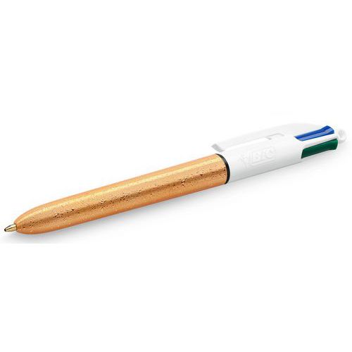 Kuličková pera BIC s matně zlatou texturou, 4 barvy, balení 12 ks Kuličková pera BIC s matně zlatou texturou, 4 barvy, balení 12 ks
