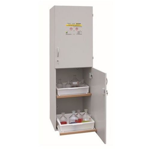 Skříně na kyseliny a zásady StoreLAB SLS, 600 x 600 x 1935 mm, 2 oddíly, 4 police Skříně na kyseliny a zásady StoreLAB SLS, 600 x 600 x 1935 mm, 2 oddíly, 4 police
