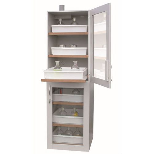 Skříně na kyseliny a zásady StoreLAB SLS, 600 x 600 x 1935 mm, 2 oddíly, 6 polic Skříně na kyseliny a zásady StoreLAB SLS, 600 x 600 x 1935 mm, 2 oddíly, 6 polic