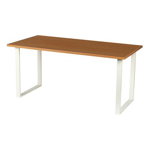 Kancelářské stoly Viva Square, rovné provedení, podnoží bílé, buk